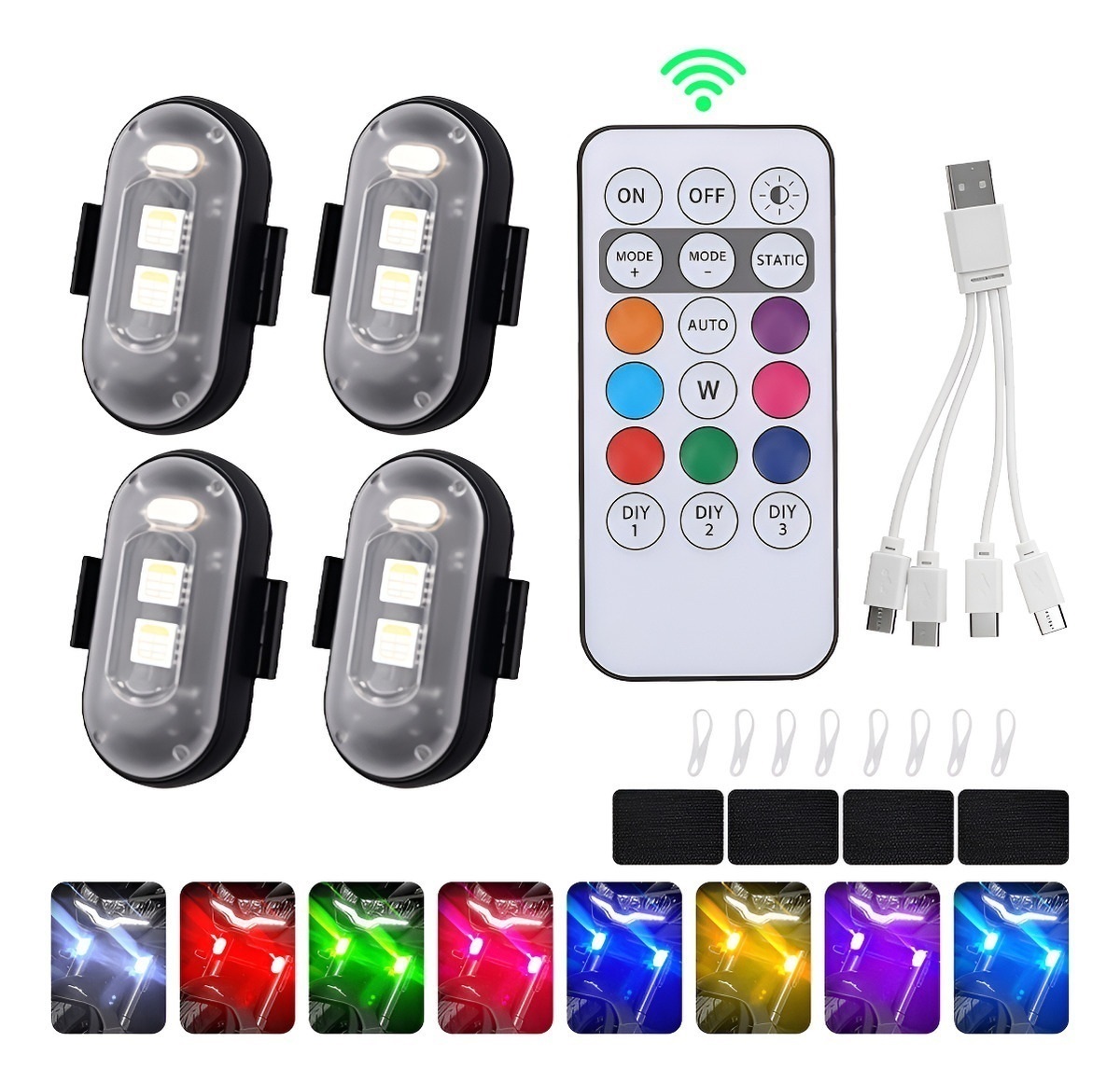 Drone Strobe Light - 4 Peças de Luzes Estroboscópicas LED