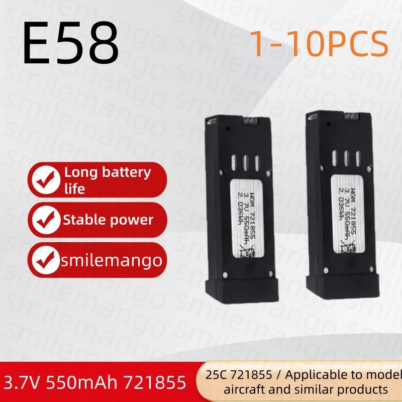 Eachine Drone E58 - 1-10PCS Bateria de Lítio 3.7V 550mAh